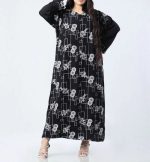 ماکسی طرح خامه دوزی مدل برکه از جنس نخ چاپی فری سایز تا سایز 48 - Image 2