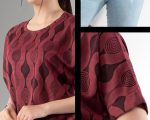تیشرت کیمونو گت دار از جنس ژاکارد کامپیوتری فری سایز تا سایز 44 دارای رنگبندی - Image 2