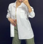 شومیز لنین مغزی دوزی جین5عددی رنگبندی در تصویر، فری سایز ۳۶ تا ۴۶ - Image 2