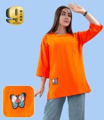 تیشرت لانگ جیبدار ، قواره دار دارای رنگ بندی فری سایز - Image 2