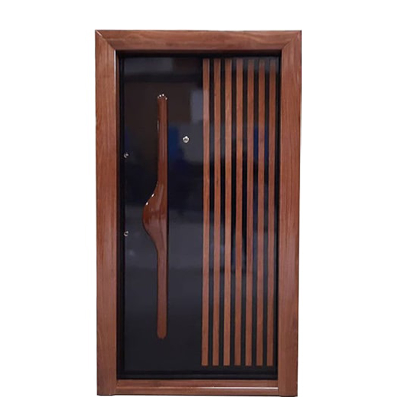 838092 درب ضد سرقت مدل D87 مشکی گردو براق - Image 1