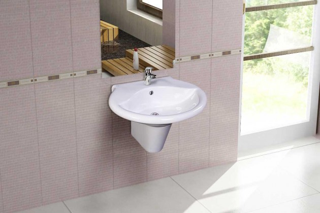 839203 روشویي گلسار مدل آکوا 58 با نیم پایه درجه2 - Image 1
