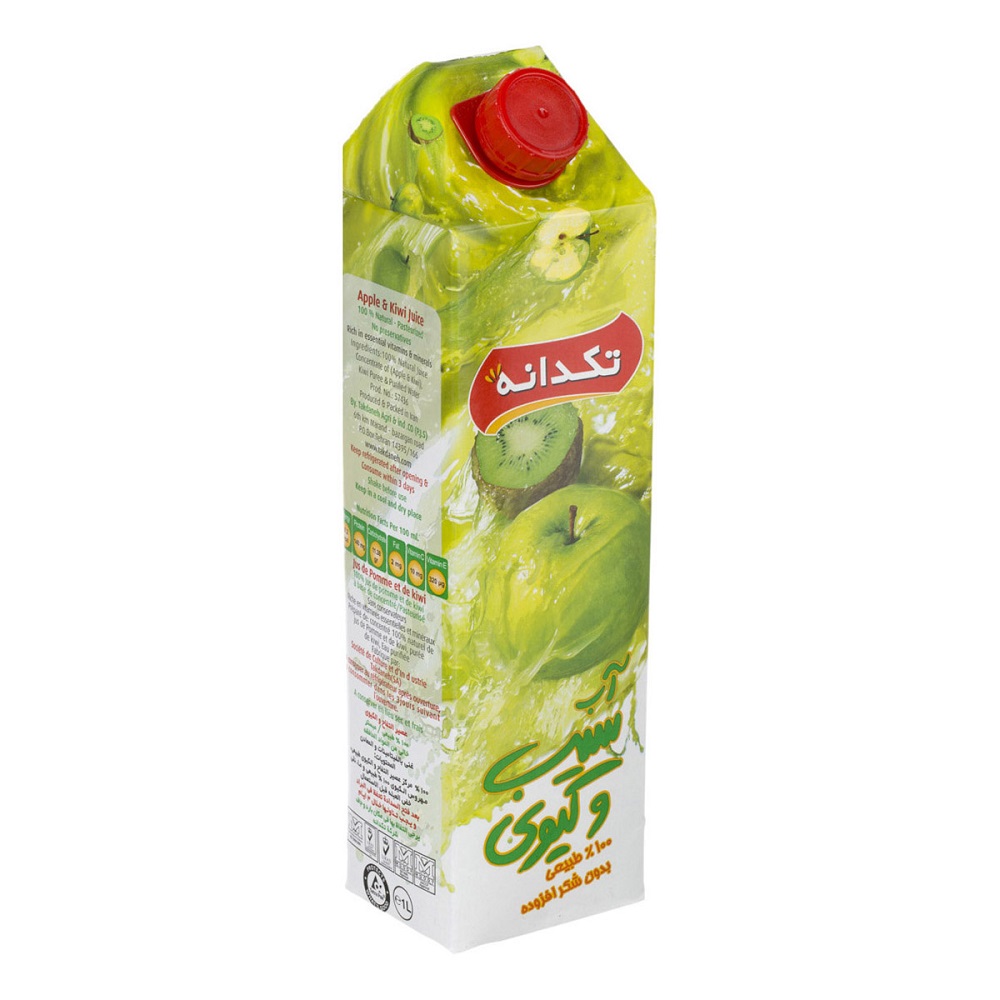 839512 آبمیوه سیب کیوی یک لیتری تکدانه - Image 1