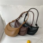 کیف شانه ای مد چرمی Pu Meniscusکراس بادی کوچک لوکس - Image 2