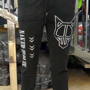 شلوار گلدوزی طرح گرگ از جنس نیل مناسب سایز L/XL