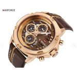 ساعت مردانه Naviforce بند چرم مدل 9110