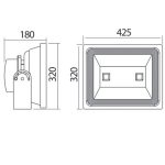 پروژکتور LED نورپردازی ۱۰۰ وات ولتاژ 220-240 شعاع مدل SH-Panel-2*50 COB آلیاژ بدنه آلومینیوم