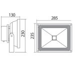 پروژکتور LED نورپردازی 50 وات ولتاژ 220-240 شعاع مدل SH-Panel-50W COB آلیاژ بدنه آلومینیوم