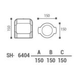 چراغ حیاطی دیواری توان 13 وات شعاع SH-6404 اونیکس رنگ خاکستری تیره ساخت ایران