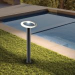 چراغ حیاطی ایستاده توان 9 وات 220 ولت شعاع مدل Space SH-15501 منبع نور LED آلیاژ بدنه آلومینیوم رنگ خاکستری تیره