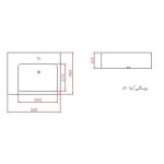 روشویی روسنگی مروارید مدل آیدا سایز ۵۰ درجه 1 و 2 ابعاد 16*39.4*50.5