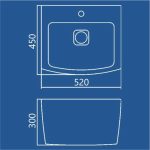 روشویی روکابینتی چینی کرد مدل آرتا درجه 1 ، 2 ابعاد 30*45*52