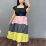 پیراهن زنانه رنگین کمانی