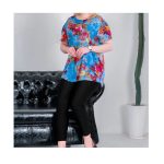 تیشرت نخی قواره دار مدل بابونه همراه با رنگبندی تک سایز 40-50
