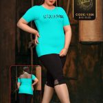 ست زنانه بلوز شلوارک آستین کوتاه تیکه دوزی شده - Image 2