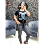 تیشرت پنبه CHANEL پایین گره ای - Image 2