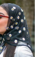 شال مجلسی برند ساتر- مینی اسکارف گل بابونه