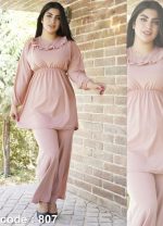 تونیک شلوار یقه چین کمر کش - Image 2