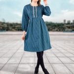 تونیک بلند مدل ویولت جنس پارچه پرنسس تنسل دارای رنگبندی فری سایز مناسب سایز 38-44 - Image 2