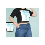 تیشرت نخی زنانه تک رنگ طرح Stussy