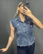 وست دکمه دار از جنس جین  Free size مناسب برای سایز 36-44