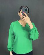 شومیز ابروبادی زنجیری Free size در سه رنگ سرخابی، مشکی و سبز