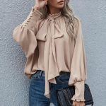 بلوز آستین بلند زنانه جنس شیفون مدروز