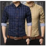 پیراهن مردانه آستین بلند یقه ماندارین سایز بزرگ - Image 2