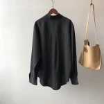 پیراهن ابریشمی سفید آستین بلند اداری ساتن زنانه رنگ بندی موجود درتصویر - Image 2