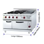 GL-997A محدوده گاز تجاری با فر 6 شعله فروش اجاق گاز داغ لیست قیمت اجاق گاز تجهیزات آشپزخانه هتل