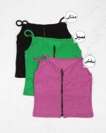 تاپ کبریتی زیپ دار (B) از جنس نخ  دارای رنگ بندی  سایز XL 2XL - Image 2