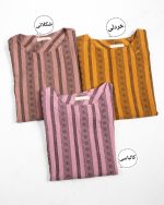 تونیک قواره دار راه راه جیب دار فری سایز رنگ بندی در تصویر