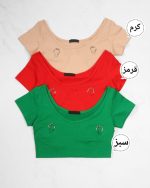 بادی پرسینگ دار فری سایز رنگ بندی موجود در تصویر - Image 2