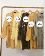 مانتو تدی مهربون از جنس نخ دارای رنگ بندی فری سایز