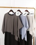 مانتو دو تیکه تتیس دارای دو سایز رنگ بندی موجود در تصویر