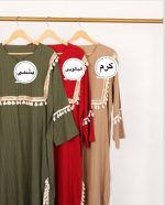 مانتو کفتان بلند هلن دارای رنگ بندی از جنس نخ فری سایز - Image 2