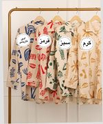 مانتو لینن طرحدار لیدا  از جنس نخ دوسایز  دارای رنگ بندی