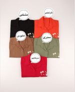 مانتو لینن گلدوزی بابونه دارای  رنگ بندی  سایز M L