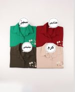 مانتو لینن گلدوزی بابونه دارای  رنگ بندی  سایز M L - Image 2