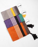 شال نخی توپی دارای رنگ بندی فری سایز