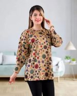تونیک ماهلین از جنس کریشه دیجیتال فری سایز دارای طرح های متنوع