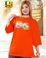 تیشرت لانگ جیبدار ، قواره دار طرح حباب دارای رنگ بندی فری سایز