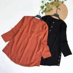 تونیک مانتویی بغل دکمه یقه گرد دارای رنگ بندی سایز ۳۸ تا ۴۸