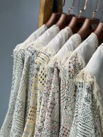 مانتو طرح هندسی ریش دار  دارای رنگ بندی - Image 2