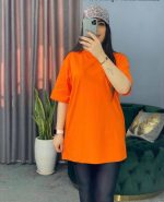 تیشرت لانگ پارچه پنبه ترک  قد80