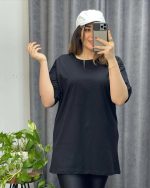 تیشرت لانگ پارچه پنبه ترک  قد80 - Image 2