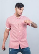 پیراهن یقه انگلیسی تک جیب ،استین کش سایز L,XL,2XL,3XL جنس پارچه پنبه سوپر دارای رنگ بندی