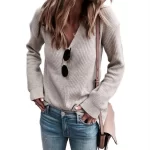 ژاکت جدید زنانه مد V یقه سایز M L XL 2XL - Image 2