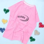 تیشرت قواره آزاد مدل KARMA از جنس پنبه سوپر فری سایز ۳۸ تا ۴۴