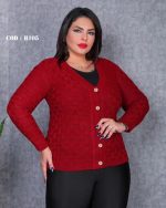 ژاکت زنانه مدل اجری جنس اکریل دارای رنگ بندی